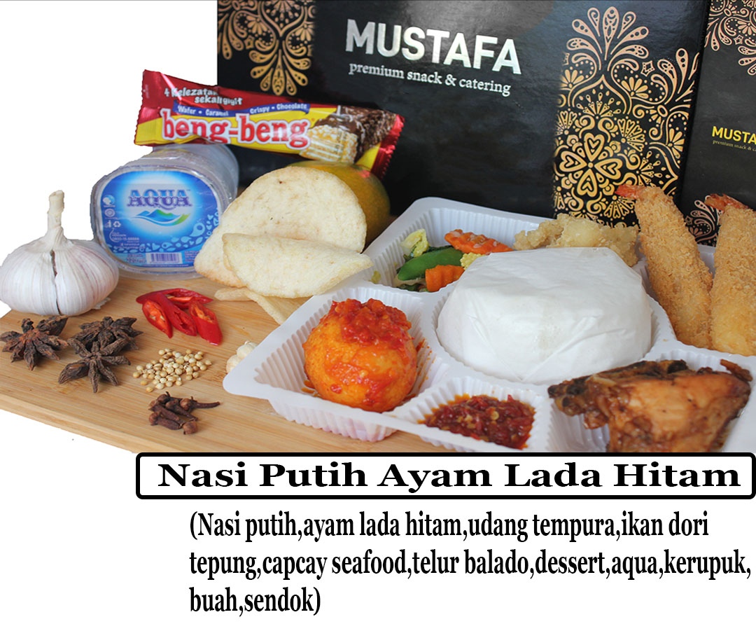 Nasi Putih Ayam Lada Hitam Mustafa