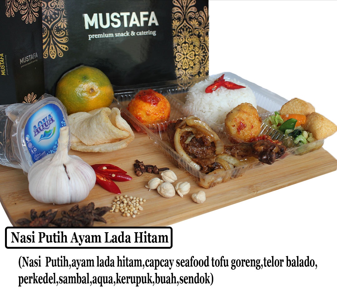 Nasi Putih Ayam Lada Hitam Mustafa
