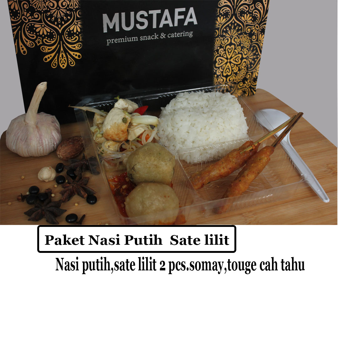 Nasi Putih Sate Lilit