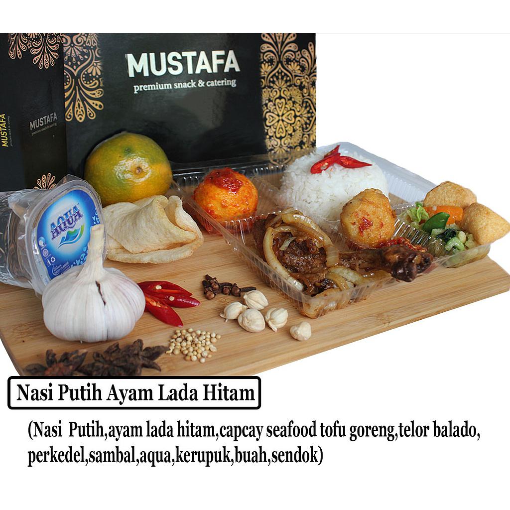 Nasi Putih Ayam Lada Hitam Mustafa