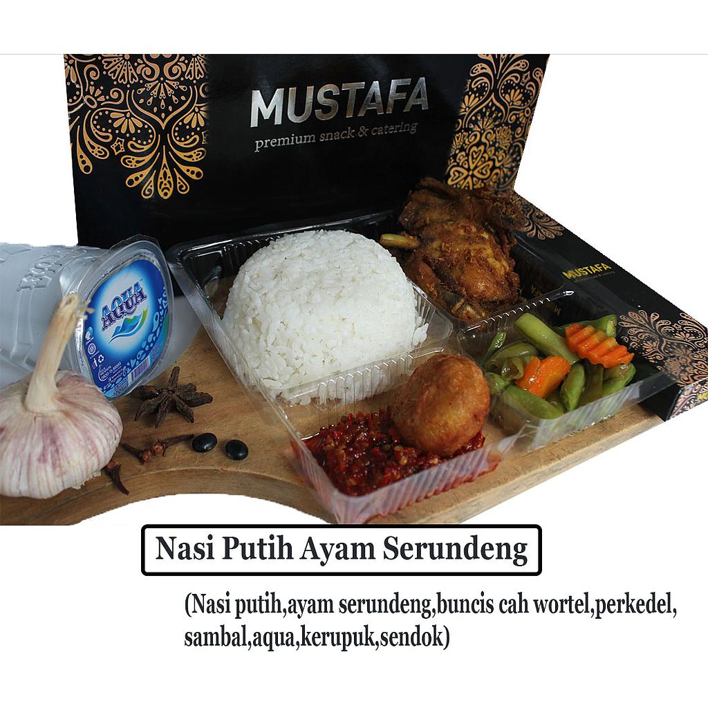 Nasi Putih Ayam Serundeng Mustafa