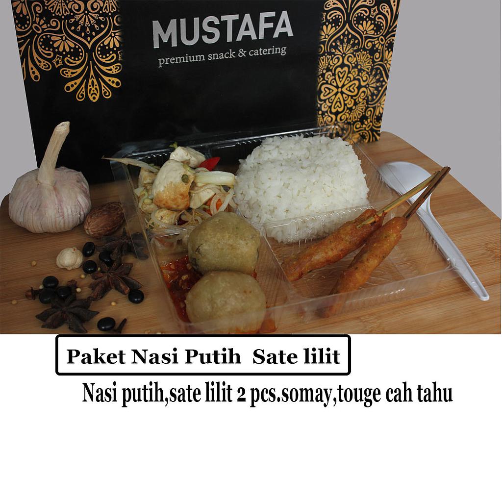 Nasi Putih Sate Lilit